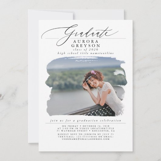 卒業写真モダンミニマル招待状 招待状 (正面)