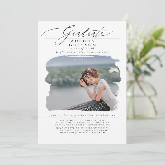 卒業写真モダンミニマル招待状 招待状 (スタンド正面)