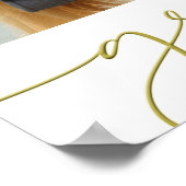 卒業写真モダンミニマル金ゴールドスクリプト ポスター (角)