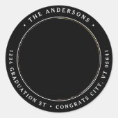 卒業写真モダンラウンド差出人住所 ラウンドシール (正面)