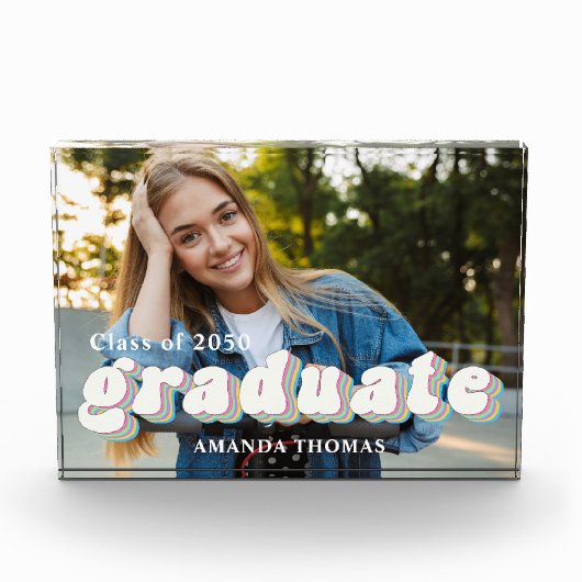 卒業写真モダンレトロタイポグラフィ フォトブロック (正面)