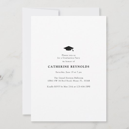 卒業写真モダン卒業会 招待状 (裏面)