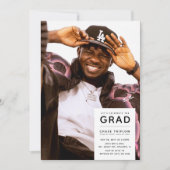 卒業写真モダン卒業式パーティー 招待状 (正面)