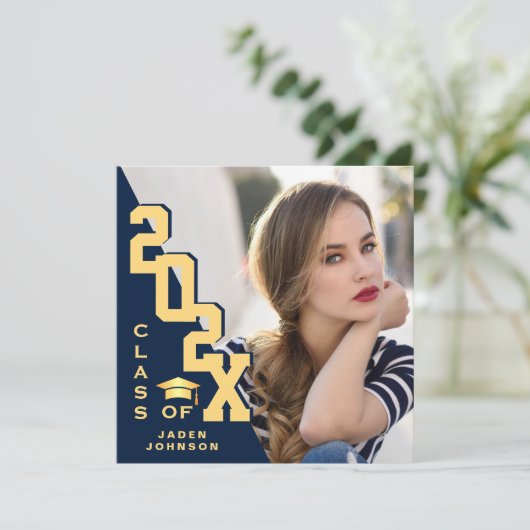 卒業写真モダン卒業式パーティー 招待状 (スタンド正面)