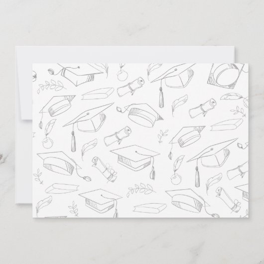 卒業写真モダン卒業 招待状 (裏面)