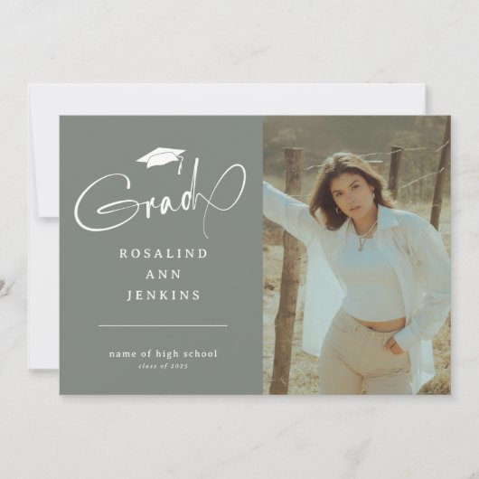 卒業写真モダン卒業 案内状 (正面)