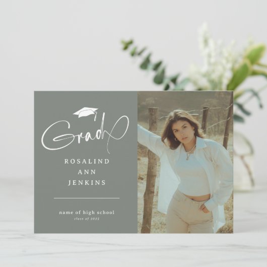 卒業写真モダン卒業 案内状 (スタンド正面)