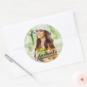 卒業写真モダン名シール ラウンドシール (封筒)