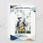 卒業写真モダン幾何学卒業パーティー 招待状 (正面)