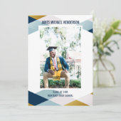 卒業写真モダン幾何学卒業パーティー 招待状 (スタンド正面)