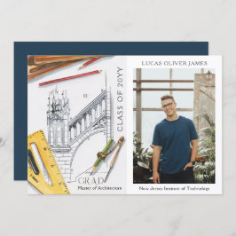 卒業写真モダン建築エンジニア