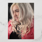 卒業写真モダン押し箔招待状 箔招待状 (正面)