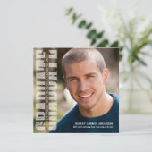 卒業写真モダン文字オーバーレイパーティー招待状 招待状 (スタンド正面)