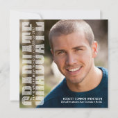 卒業写真モダン文字オーバーレイパーティー招待状 招待状 (正面)