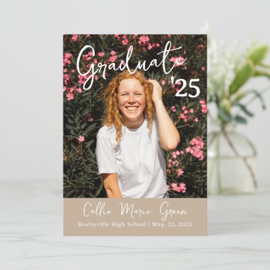 卒業写真モダン発表カード 案内状 (スタンド正面)