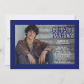 卒業写真モダン発表 – 黒い青 案内状 (正面)