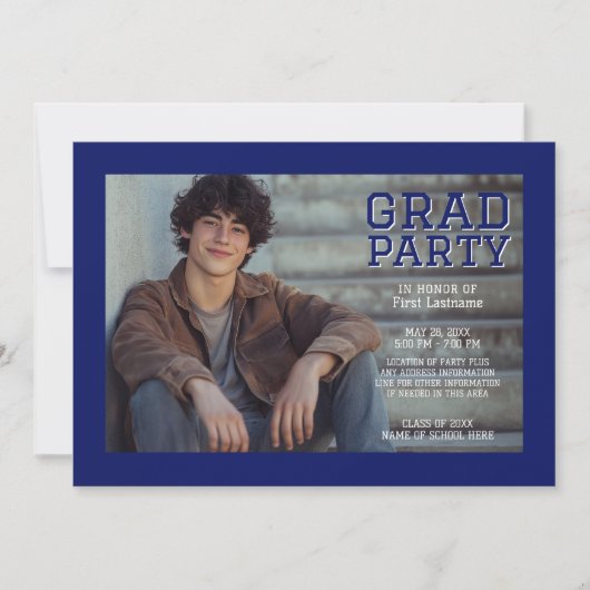 卒業写真モダン発表 – 黒い青 案内状 (正面)