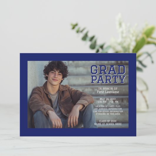 卒業写真モダン発表 – 黒い青 案内状 (スタンド正面)