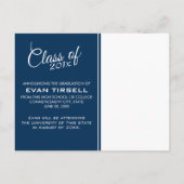 卒業写真モダン発表 – Navy Blue 案内ポストカード (裏面)