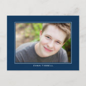 卒業写真モダン発表 – Navy Blue 案内ポストカード (正面)