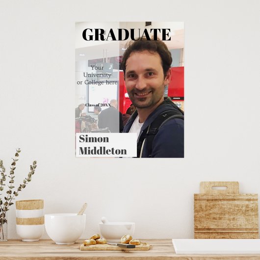 卒業写真モダン院黒見出し ポスター (キッチン)