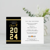 卒業写真モダン2025金ゴールド 箔招待状 (立ち正面)