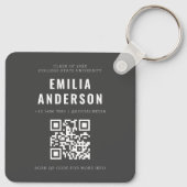 卒業写真モダンQRコード情報名刺 キーホルダー (裏面)