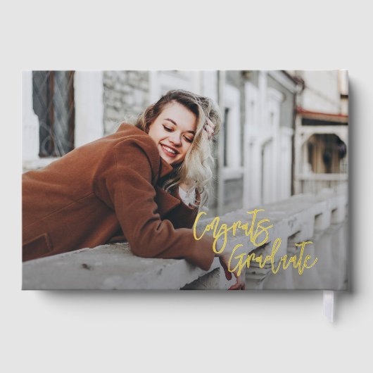 卒業写真ユーカリプタススクリプト金箔 ゲストブック (裏面)