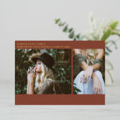 卒業写真ラインアートテラコッタ発表 箔招待状 (立ち正面)