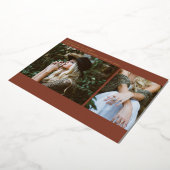 卒業写真ラインアートテラコッタ発表 箔招待状 (回転した状態)