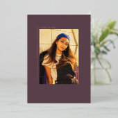 卒業写真ラインアートメルロ発表 箔招待状 (立ち正面)