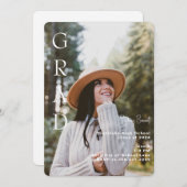 卒業写真ラウンド卒業パーティー招待状 招待状 (正面/裏面)