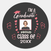 卒業写真卒業クラスのパーソナライズ ラウンドシール (正面)