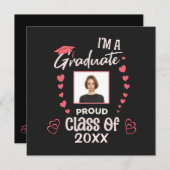 卒業写真卒業クラスのパーソナライズ 招待状 (正面/裏面)