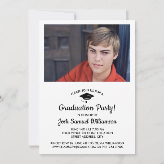 卒業写真卒業パーティーに向けて 招待状 (裏面)