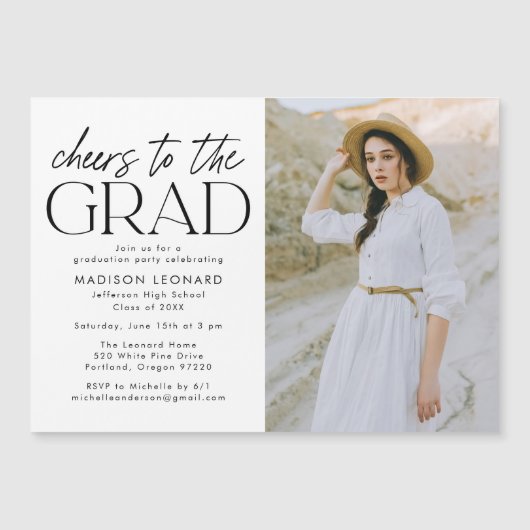 卒業写真卒業パーティーへの応援 マグネット招待状