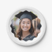 卒業写真名ホワイトウェーブエクセレーシ縁どョン ペーパープレート (正面)