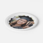 卒業写真名ホワイトウェーブエクセレーシ縁どョン ペーパープレート (アングル)