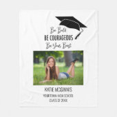 卒業写真年はっきりしたが勇気最高のある フリースブランケット (正面)