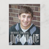 卒業写真招待状シンプルカスタム ポストカード (正面)
