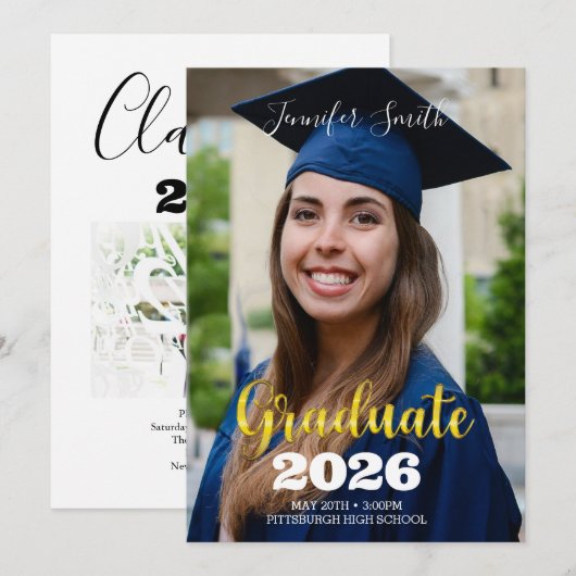 卒業写真招待状 招待状 (正面/裏面)