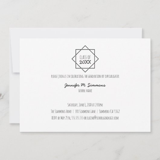 卒業写真招待状 招待状 (裏面)