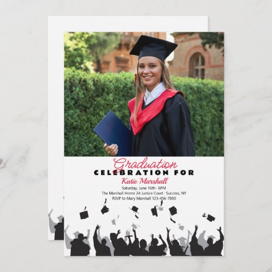 卒業写真招待状 招待状 (正面/裏面)