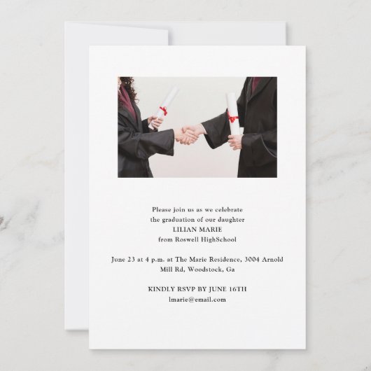 卒業写真招待状 招待状 (裏面)