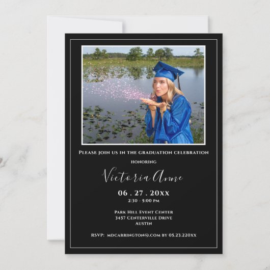 卒業写真招待状 案内状 (裏面)