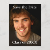 卒業写真招待状 – 現在の年への変更 案内ポストカード (正面)