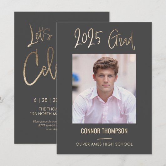 卒業写真招待状- Class of 2025 招待状 (正面/裏面)