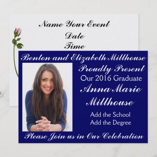 卒業写真招待状- SRF 招待状 (正面/裏面)