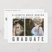 卒業写真数々のの入力モダン ポストカード (正面/裏面)