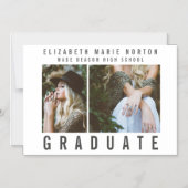 卒業写真数々のの入力モダン マグネット招待状 (正面)